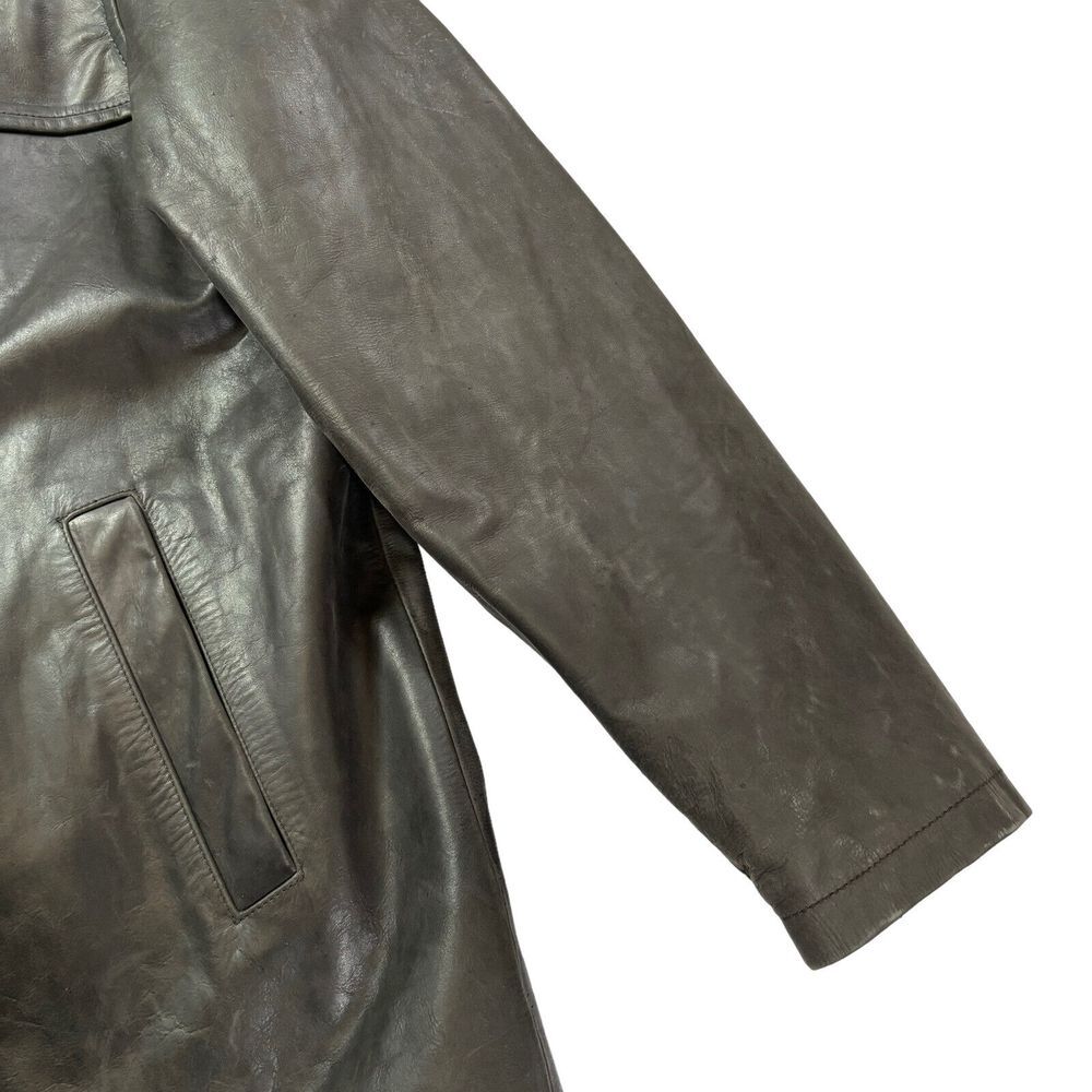 Eddie Bauer Size XLT Genuine Leather Quilted Lining Button Front Jacket - Picture 3 of 11